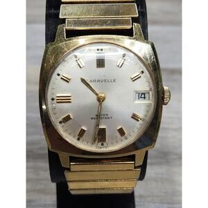 Vintage CARAVELLE Men’s Watch. Manual 17 Jewels Swiss Gold Tone, Runs Fast, 1969